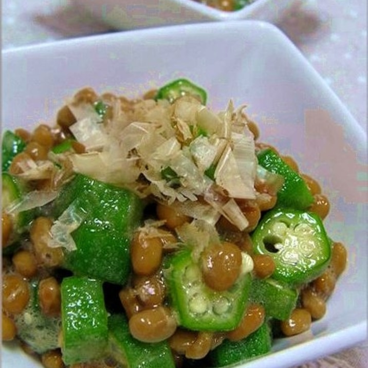 夏野菜のオクラと納豆のおかか和え レシピ 作り方 By はなまる子 楽天レシピ